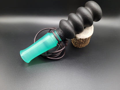 Handcrafted acrylic double reed squirrel call in Jade