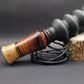 Handcrafted wooden double reed squirrel call in Crosscut Sappy Cocobolo