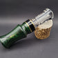 Green dymondwood and smoke acrylic J-frame single reed duck call