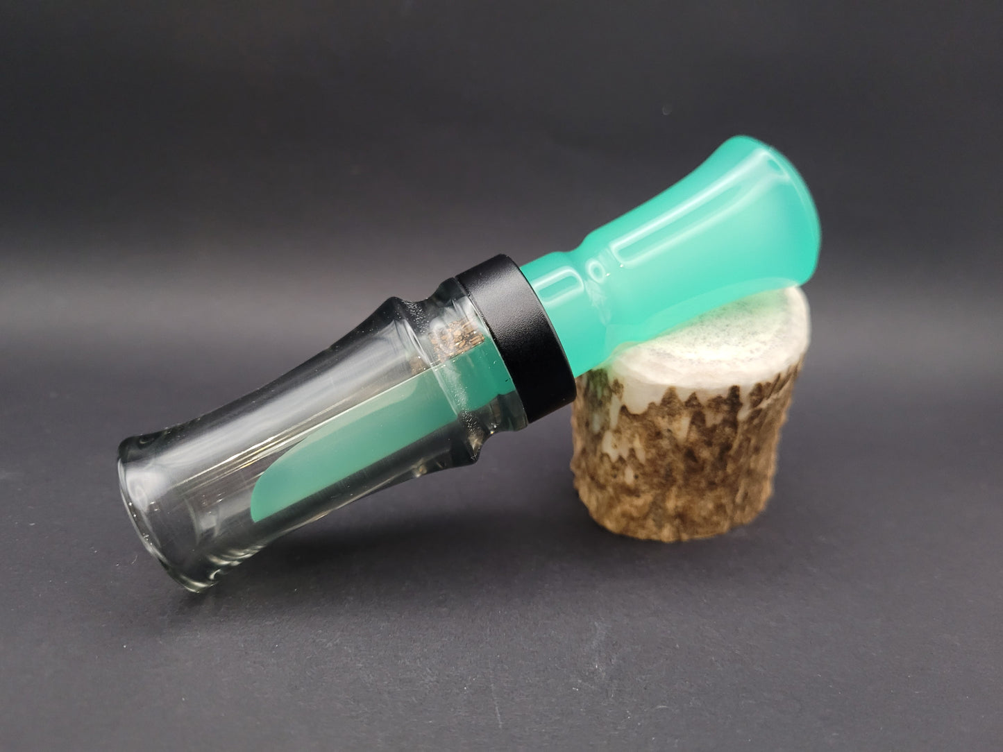 Jade and smoke acrylic J-frame single reed duck call