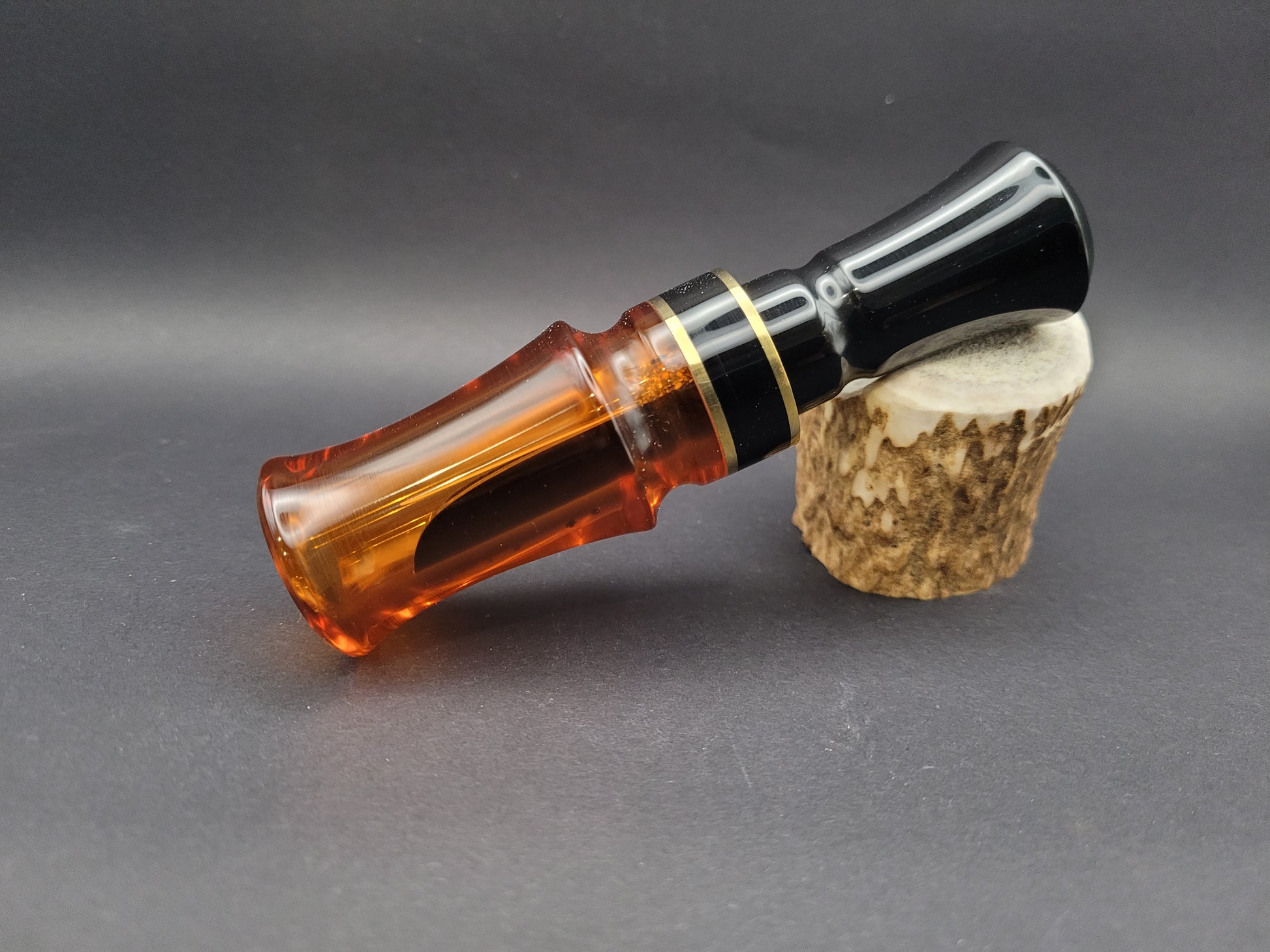 Bourbon and black acrylic J-frame single reed duck call
