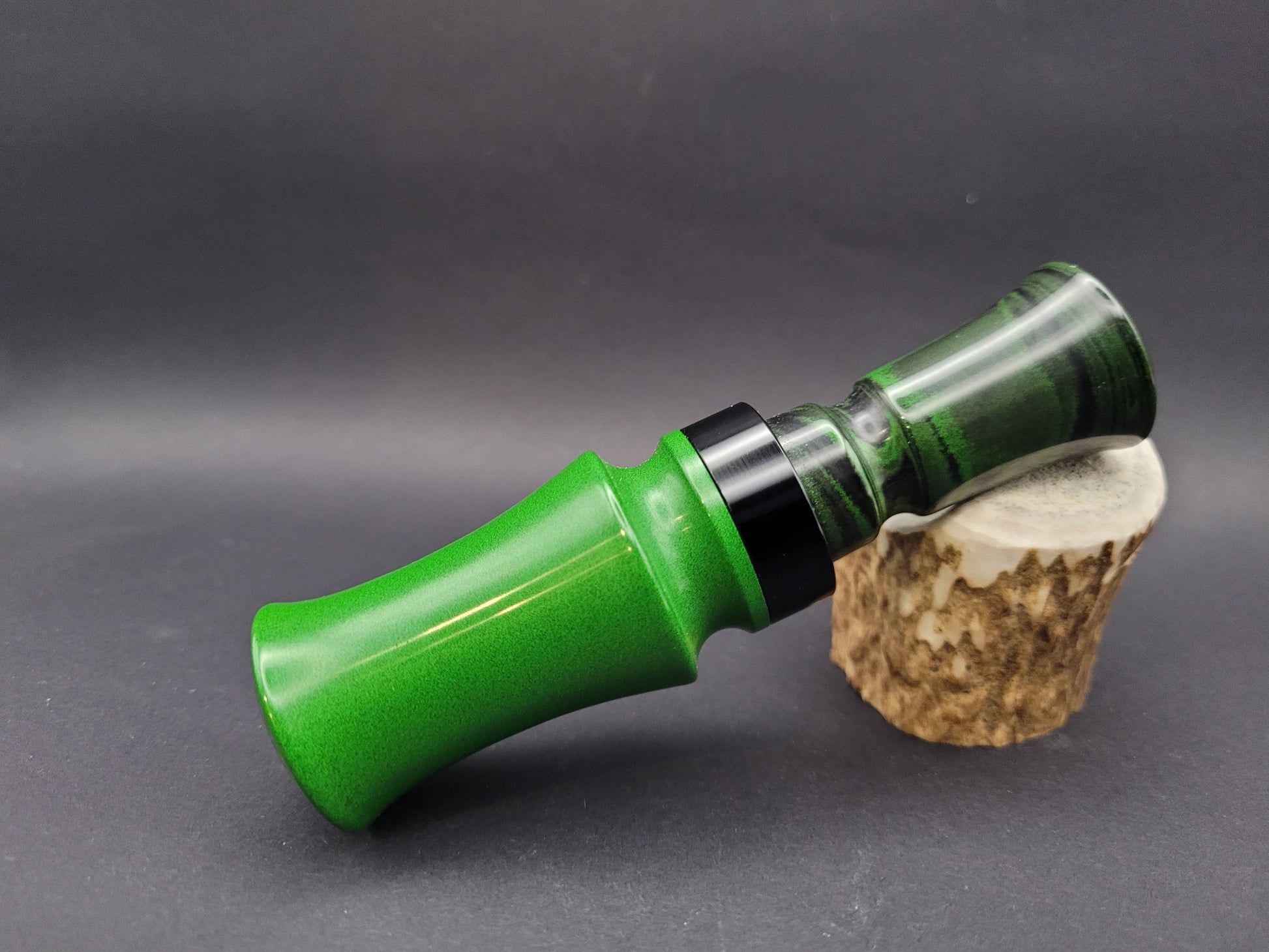 Green and black ebonite mallard duck call