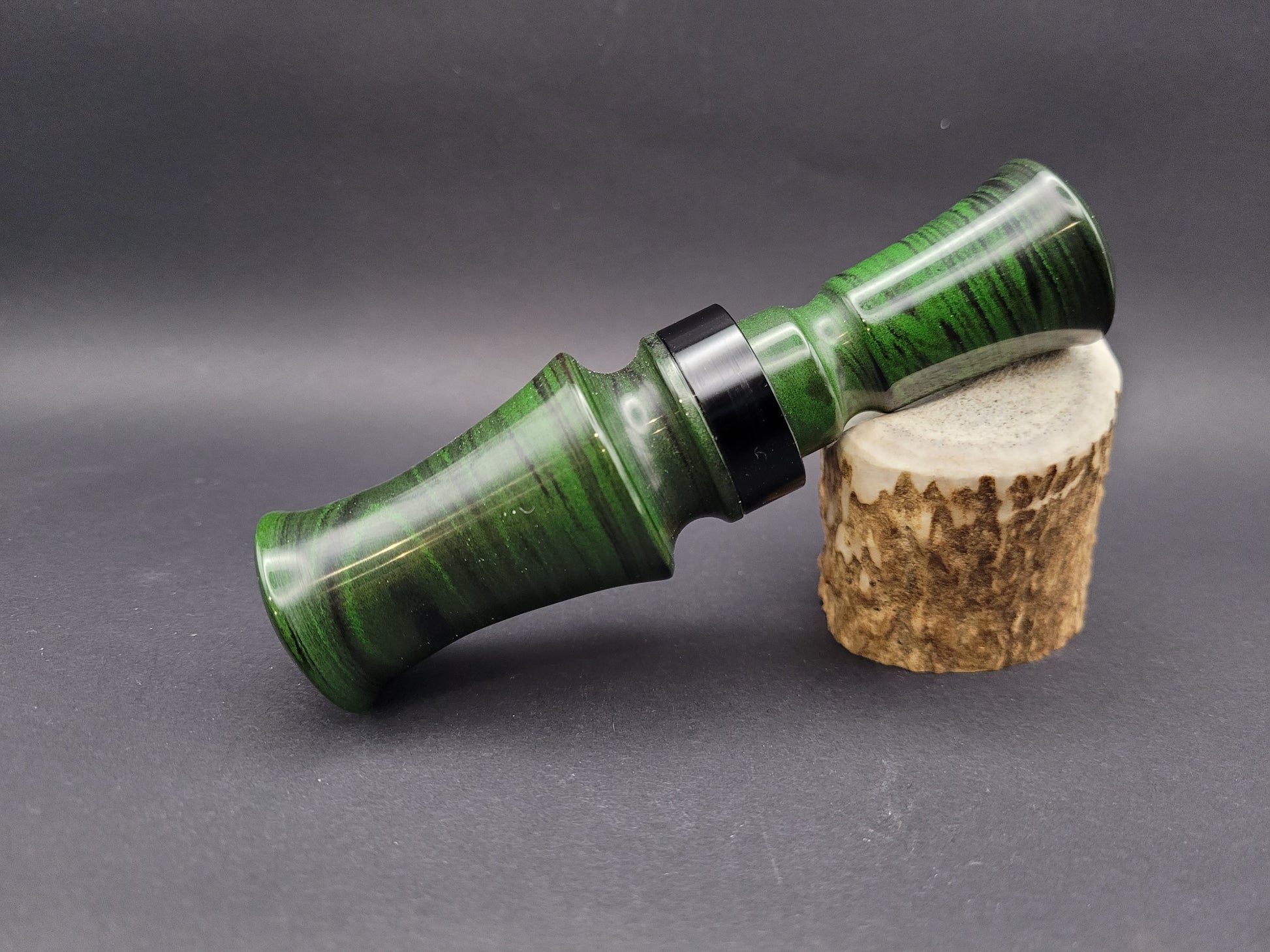 Green and black ebonite mallard duck call